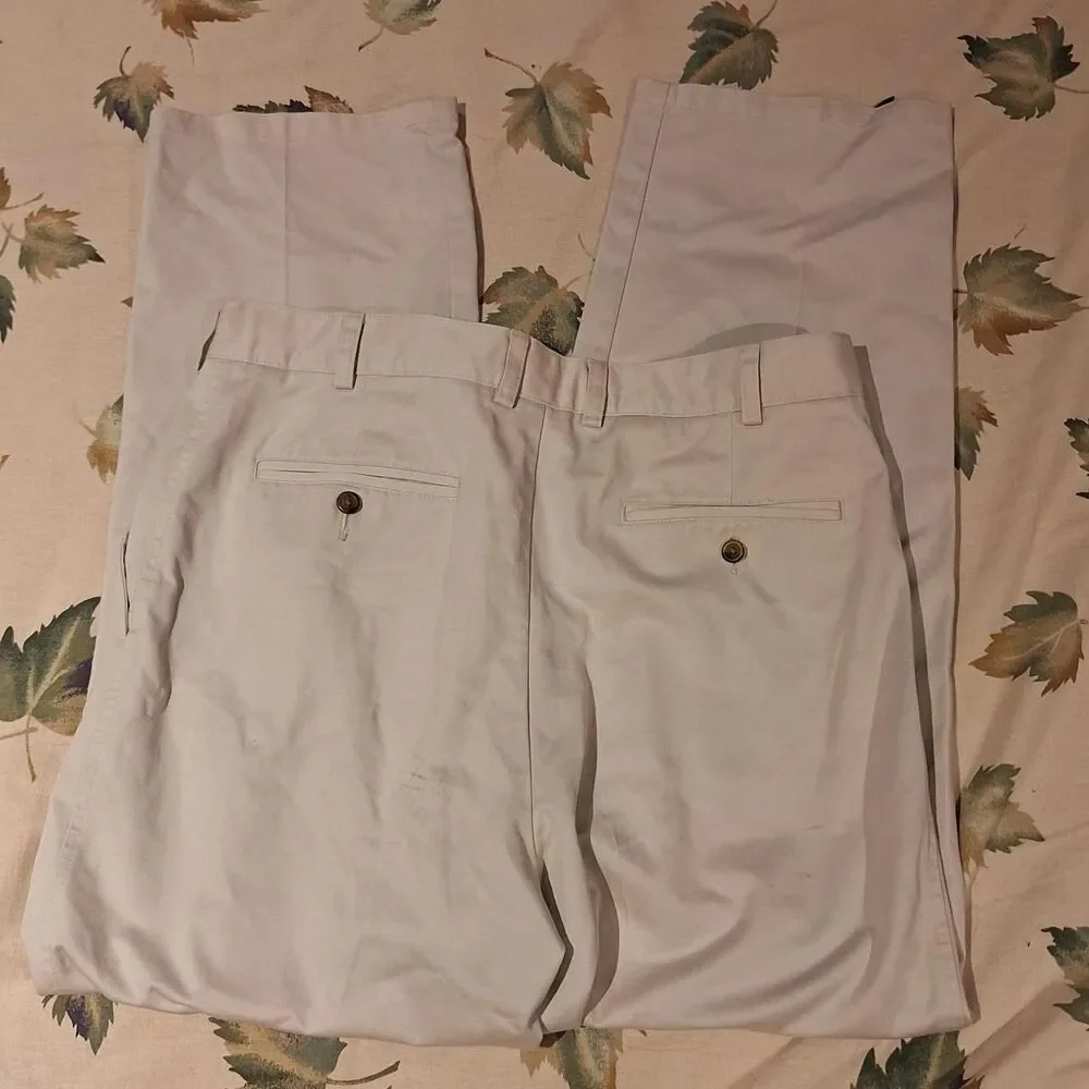 Unbranded Men's Cream and White Trousers